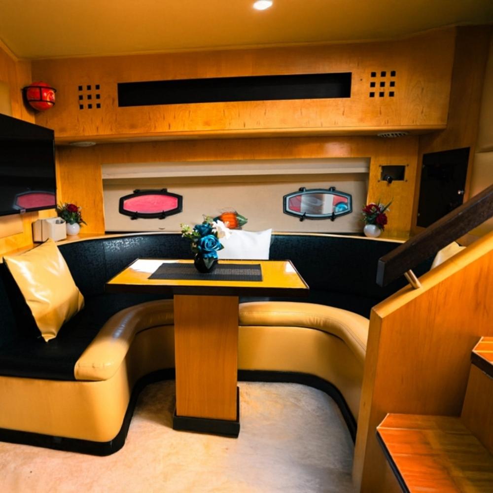 Interior lounge of Oryx 36 yacht Dubai