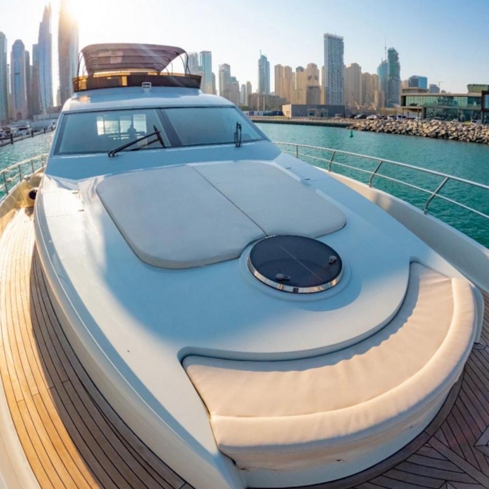 Front view of San Lorenzo 82ft yacht on water